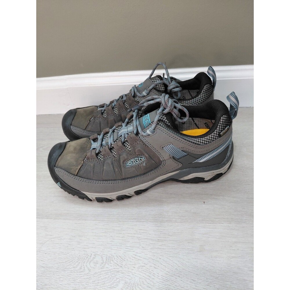 KEEN Women's Targhee III Waterproof Hiking Shoes Boots Green Gray Size 10.5